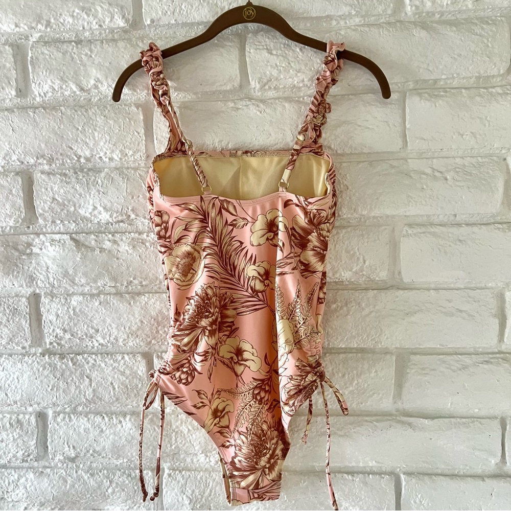 Agua Bendita Pink Brown Floral Swimsuit - Picture 3 of 6